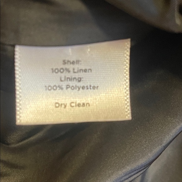 Talbots Pure Irish Linen Black Blazer Jacket Size 14 Classic Lined - Picture 6 of 8